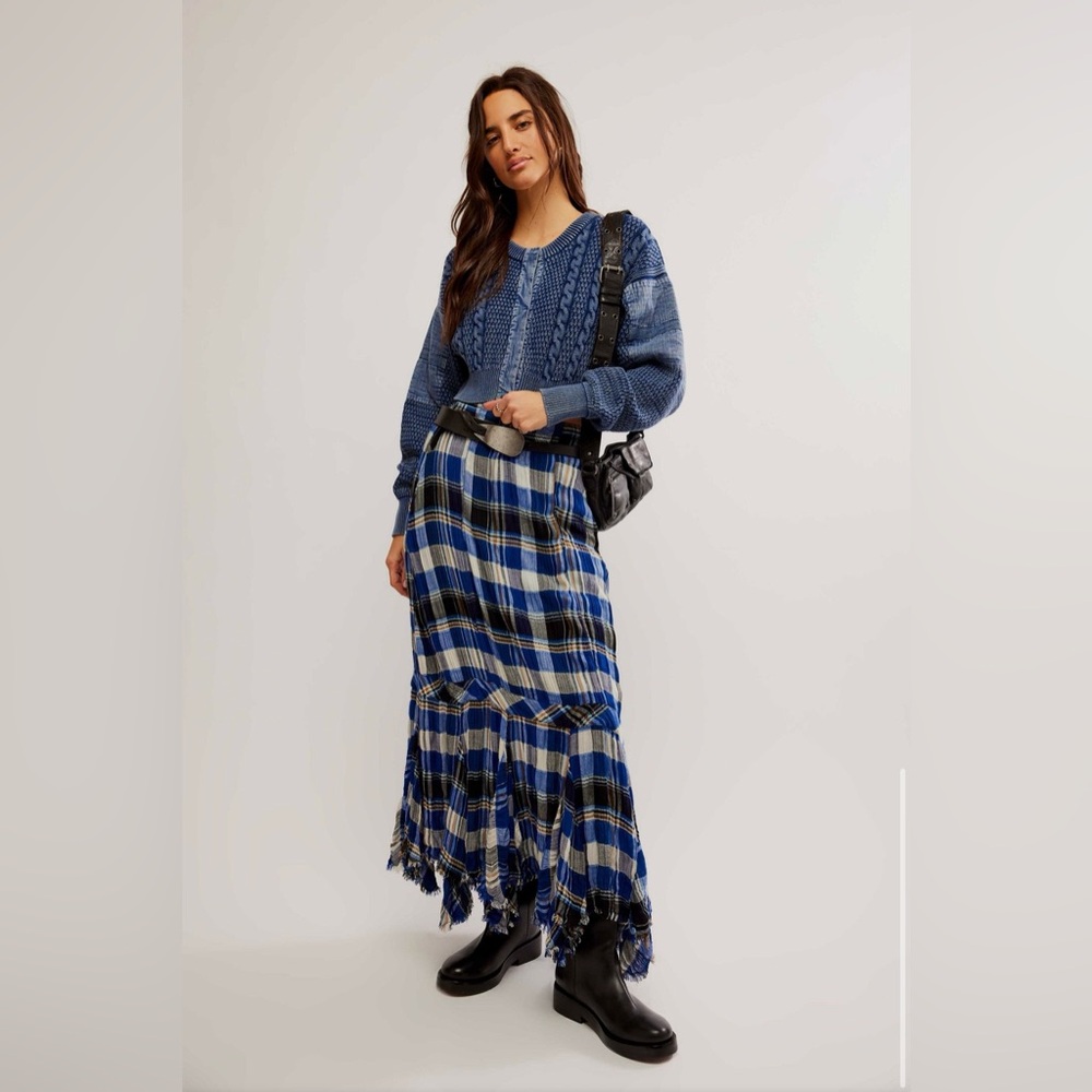 Free People We The Free Heritage Cardigan in Indigo - Picture 5 of 9
